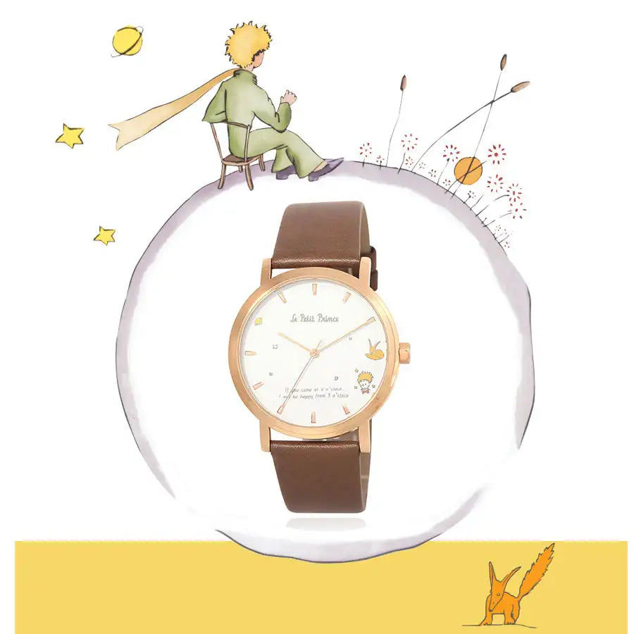Le Petit Prince x OST - Le Petit Prince and Fox Man Leather Watch - OST - Watches - Harumio
