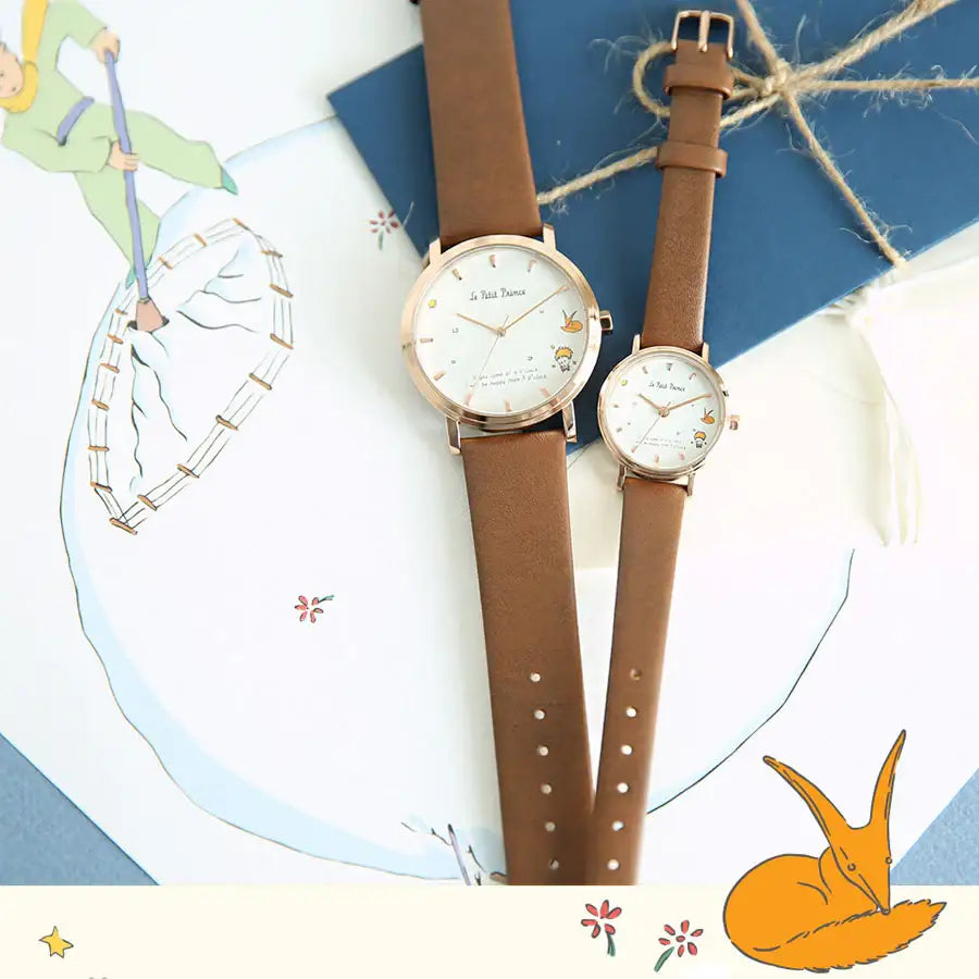 Le Petit Prince x OST - Le Petit Prince and Fox Man Leather Watch - OST - Watches - Harumio