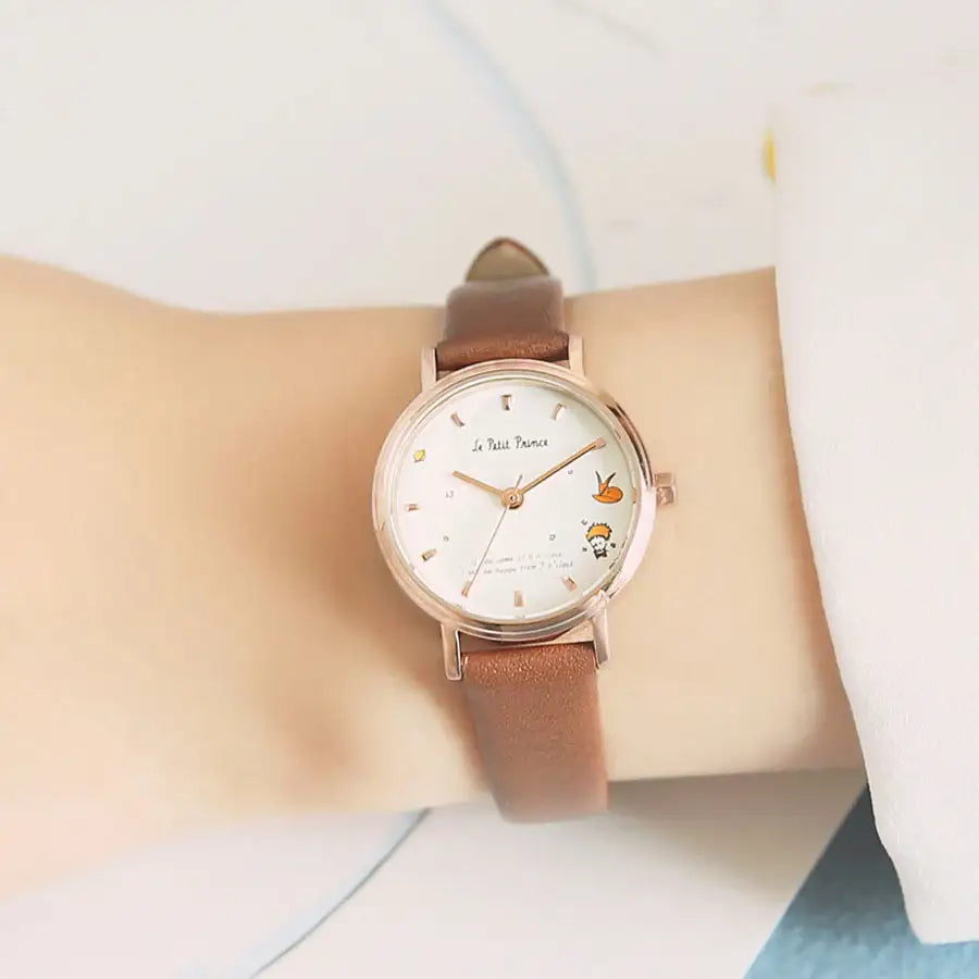 Le Petit Prince x OST - Le Petit Prince and Fox Woman Leather Watch - OST - Watches - Harumio