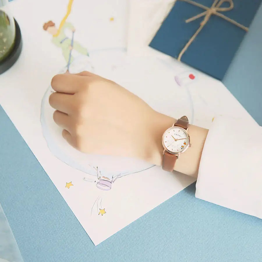 Le Petit Prince x OST - Le Petit Prince and Fox Woman Leather Watch - OST - Watches - Harumio