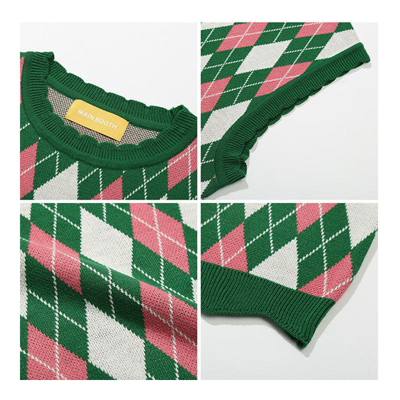 Mainbooth - Fruity Argyle Knit Vest