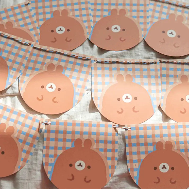 Molang - Brown Checkered Garland - Molang - Garland - Harumio