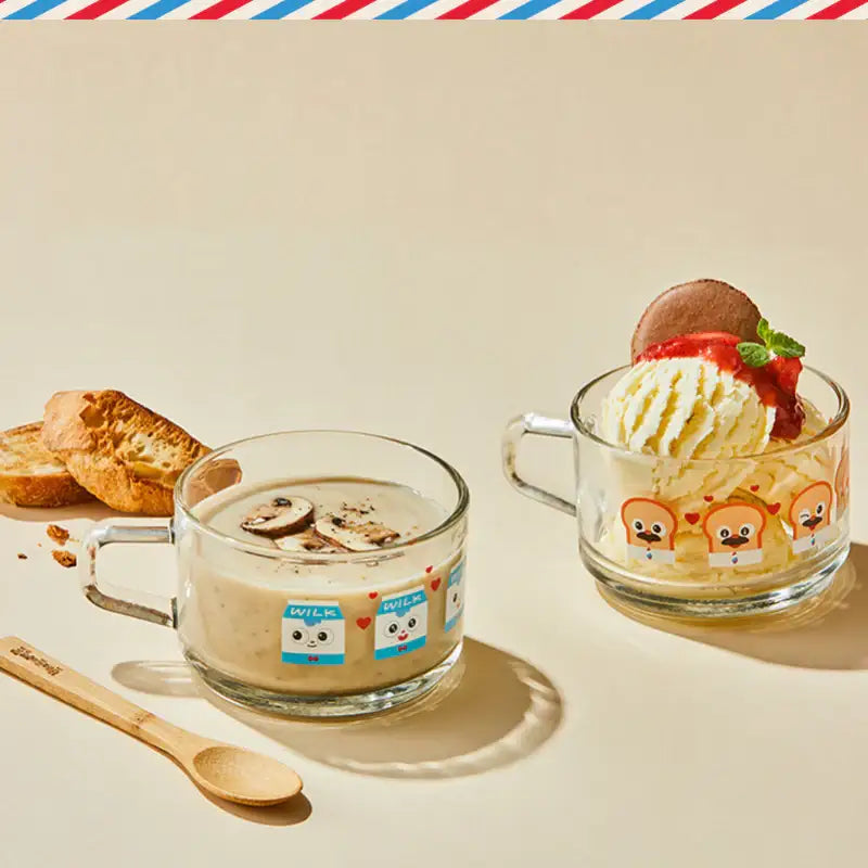 Glasslock x Bread Barbershop - Cereal Mug & Wooden Spoon Set - Glasslock - Cereal Mug - Harumio