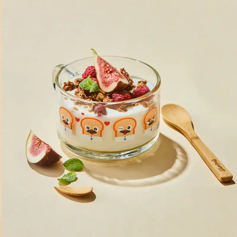 Glasslock x Bread Barbershop - Cereal Mug & Wooden Spoon Set - Glasslock - Cereal Mug - Harumio