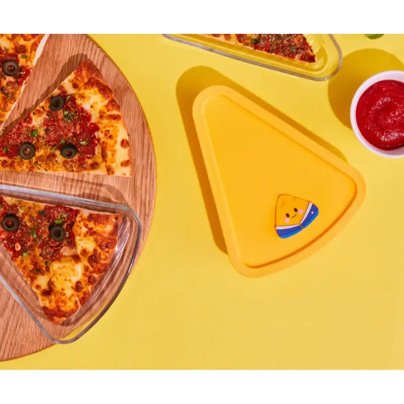 Glasslock x Bread Barbershop - Cheese Slice Pizza Container Set - Glasslock - Container - Harumio