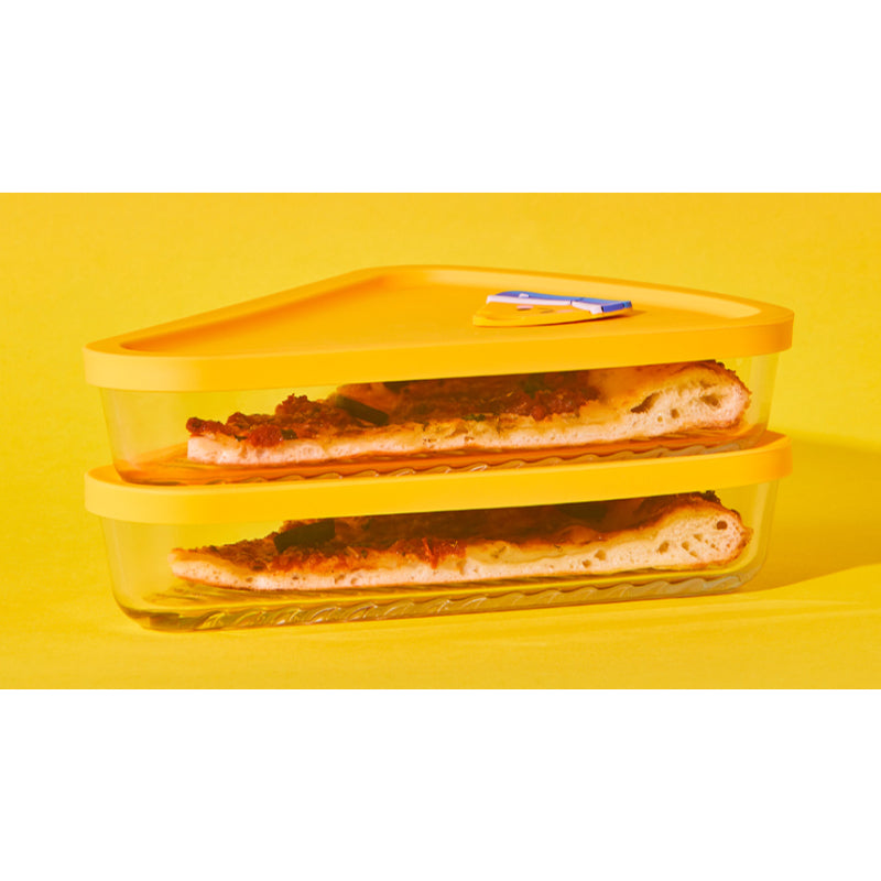 Glasslock x Bread Barbershop - Cheese Slice Pizza Container Set