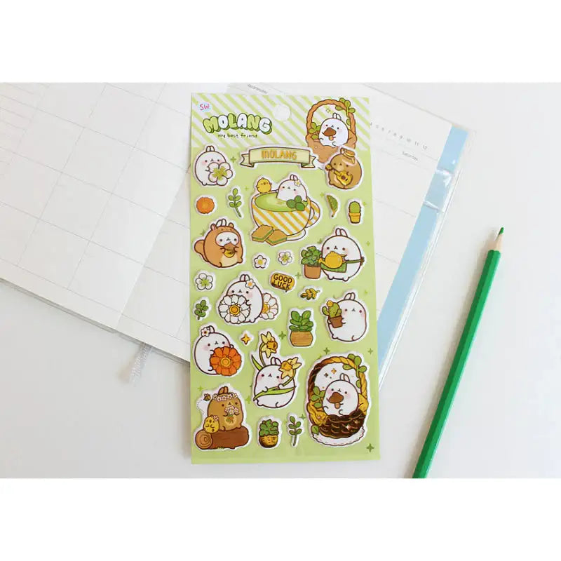 Molang - Gold Box Sticker - Molang - Decorative Stickers - Harumio