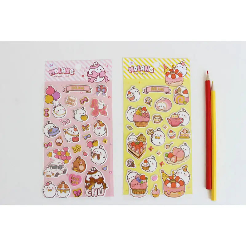 Molang - Gold Box Sticker - Molang - Decorative Stickers - Harumio