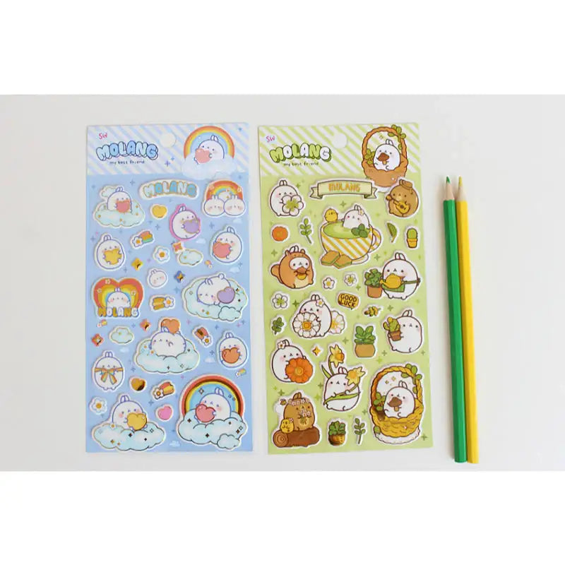 Molang - Gold Box Sticker - Molang - Decorative Stickers - Harumio
