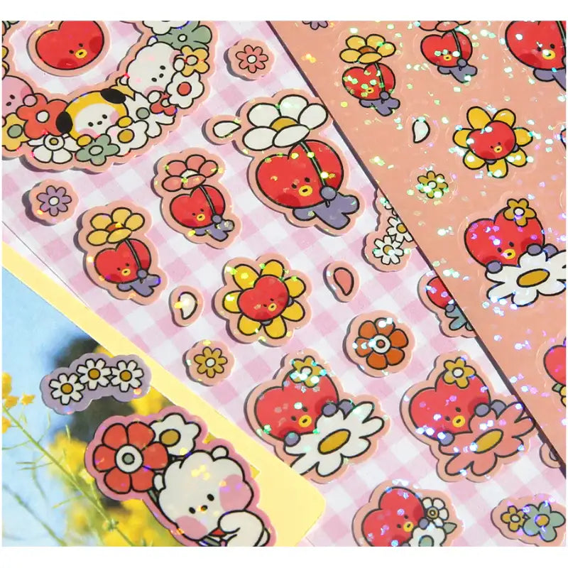 Monopoly x BT21 - Minini Hologram Sticker - Happy Flower - Monopoly - Hologram Sticker - Harumio