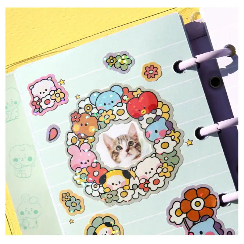 Monopoly x BT21 - Minini Hologram Sticker - Happy Flower - Monopoly - Hologram Sticker - Harumio
