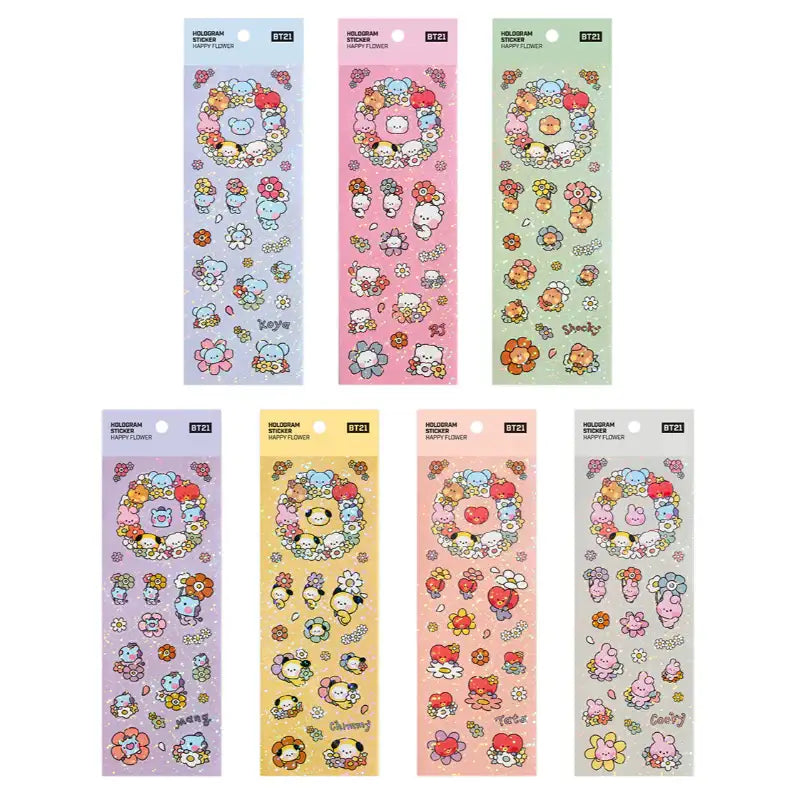Monopoly x BT21 - Minini Hologram Sticker - Happy Flower - Monopoly - Hologram Sticker - Harumio