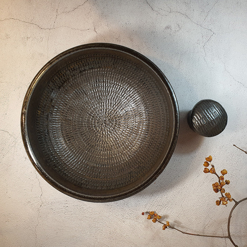 Bosan Pottery - Onggi Bowl with Pestle