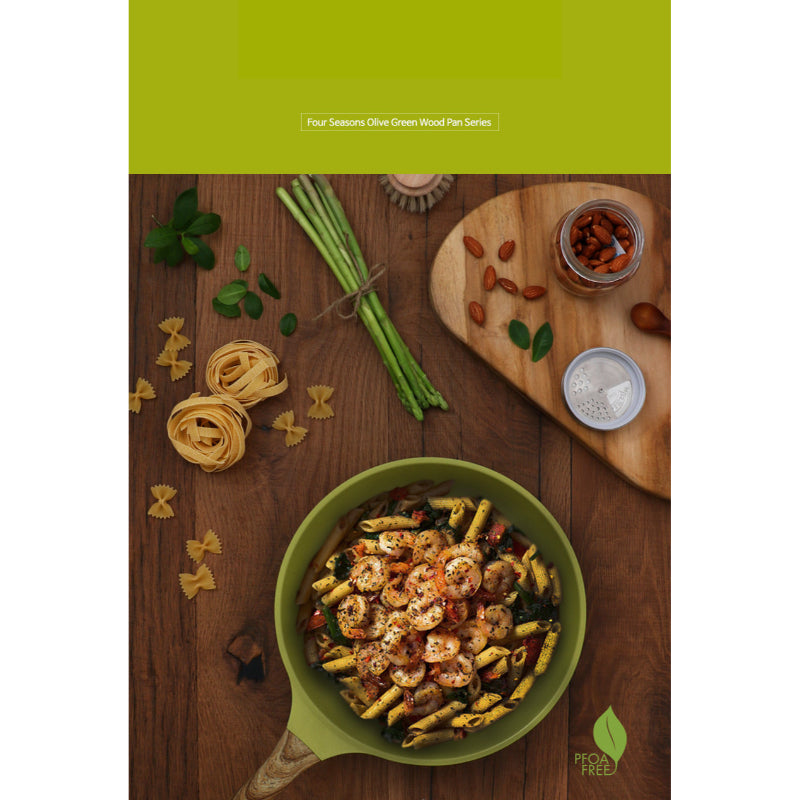 Four Seasons -  Olive Green Wood - Frying Pan