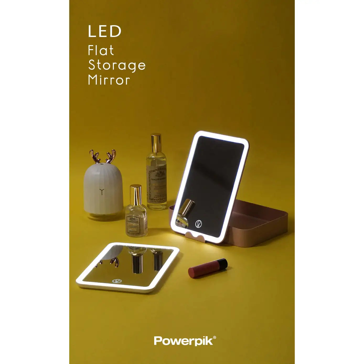 Mari Steiger - Powerpik LED Flat Storage Mirror - Mari Steiger - Home & Living, Accessories - Harumio
