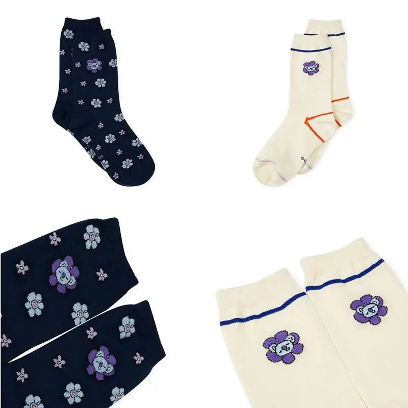 BT21 - Flower Collection - Hollow Socks Set - 2 Packs - BT21 - Socks - Harumio