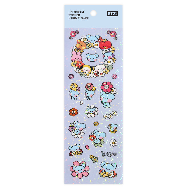 Monopoly x BT21 - Minini Hologram Sticker - Happy Flower