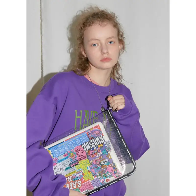 THENCE - Wacky Wise Life Glitter Clear Sewing Multi Case - THENCE - Pouches - Harumio