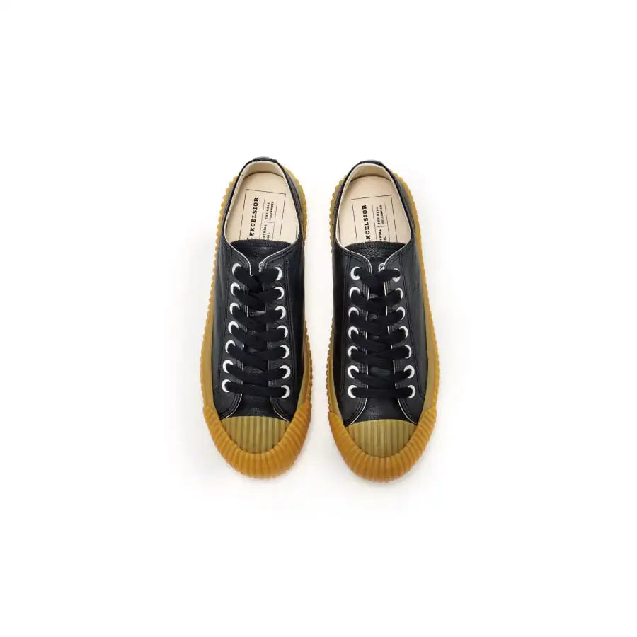 EXCELSIOR BOLT Low-Top Goat Leather - Black/Gum - EXCELSIOR - Sneakers - Harumio