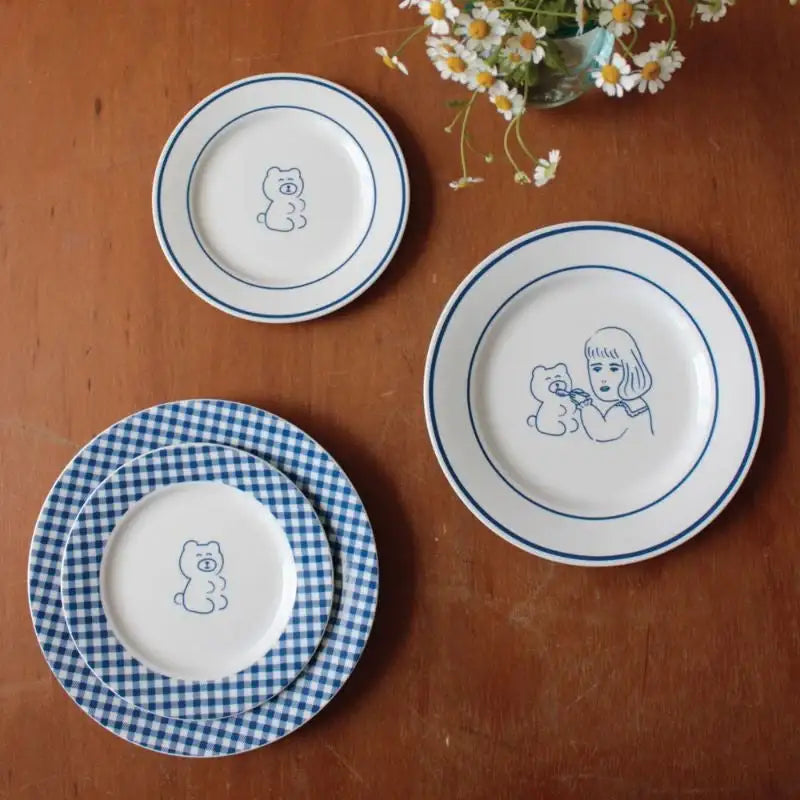 1537 - Teddy and Lucy Plate - 1537 - Plates - Harumio