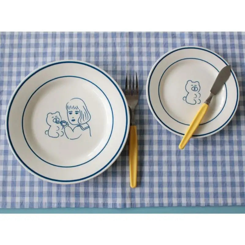 1537 - Teddy and Lucy Plate - 1537 - Plates - Harumio