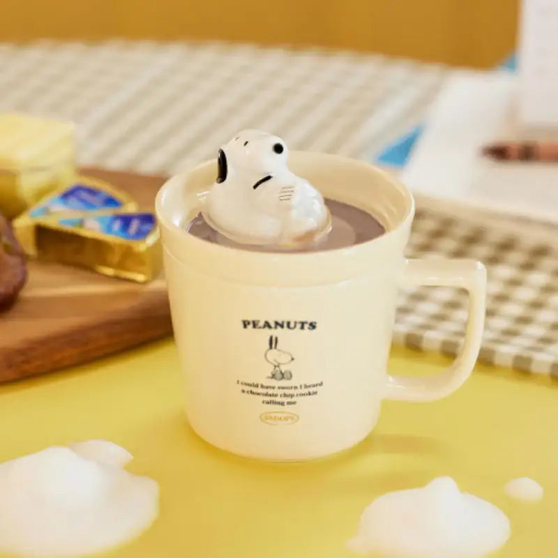 Bo Friends x Peanuts - Snoopy Cream Mug With Lid - Bo Friends - Mugs - Harumio