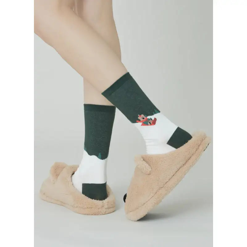 Dinotaeng - Hatty's Sleigh ride Single Socks - Dinotaeng - Socks - Harumio