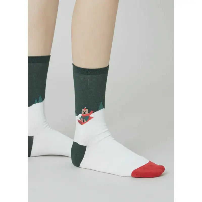 Dinotaeng - Hatty's Sleigh ride Single Socks - Dinotaeng - Socks - Harumio