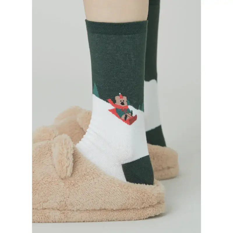 Dinotaeng - Hatty's Sleigh ride Single Socks - Dinotaeng - Socks - Harumio