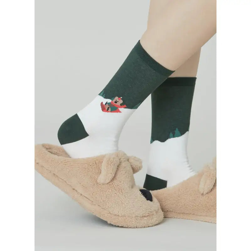 Dinotaeng - Hatty's Sleigh ride Single Socks - Dinotaeng - Socks - Harumio