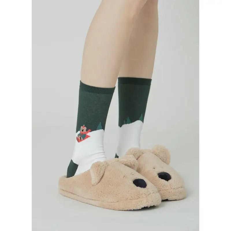 Dinotaeng - Hatty's Sleigh ride Single Socks - Dinotaeng - Socks - Harumio