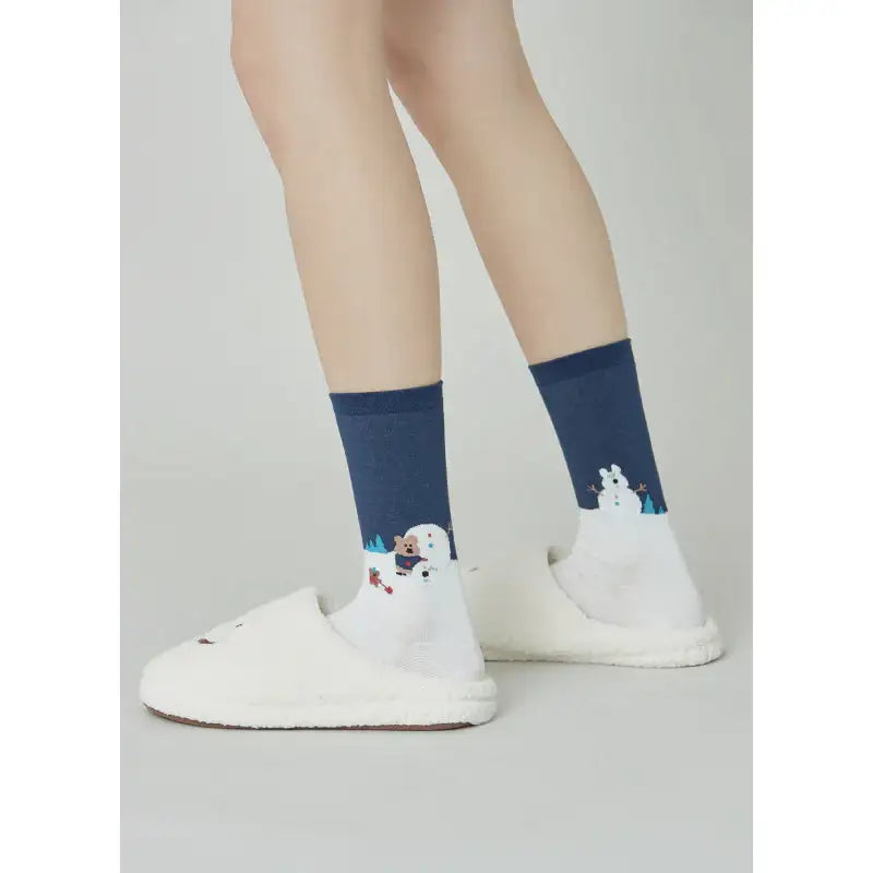 Dinotaeng - Snowman! Single Socks - Dinotaeng - Socks - Harumio