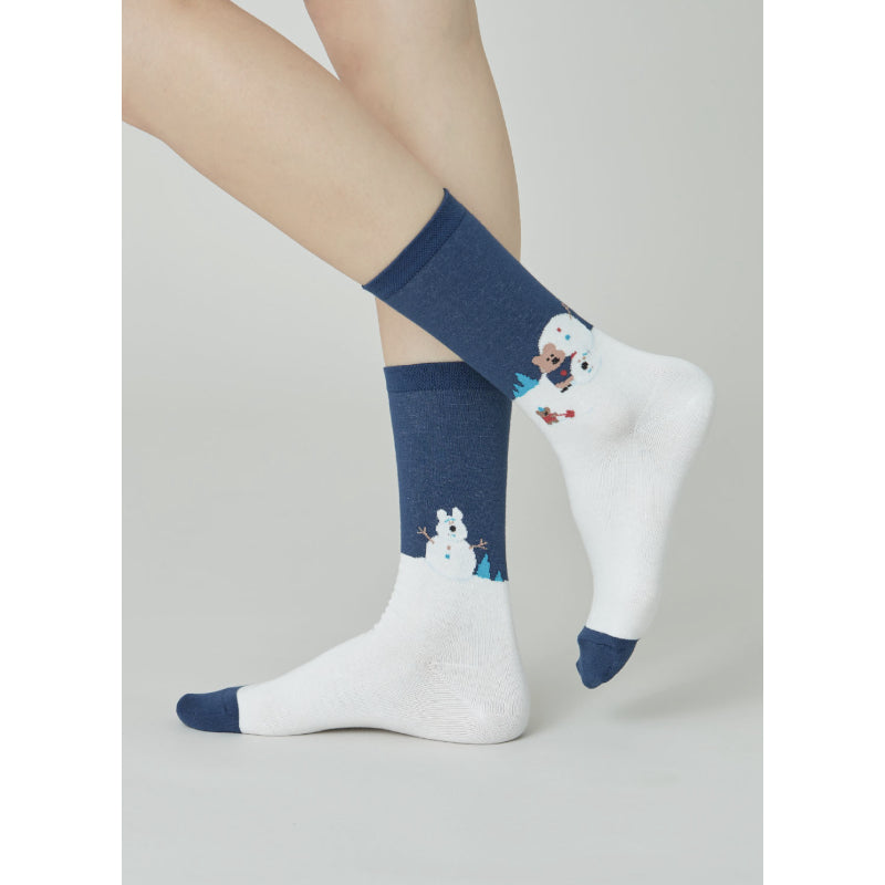 Dinotaeng - Snowman! Single Socks