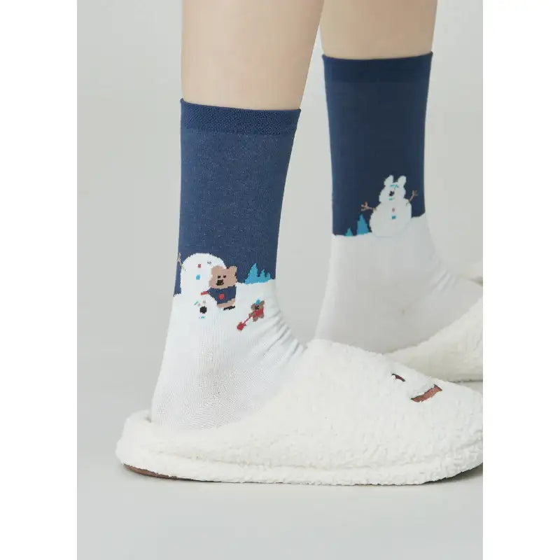 Dinotaeng - Snowman! Single Socks - Dinotaeng - Socks - Harumio
