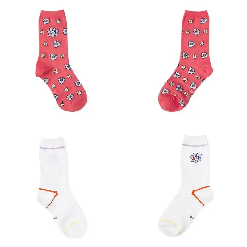 BT21 - Flower Collection - Hollow Socks Set - 2 Packs - BT21 - Socks - Harumio