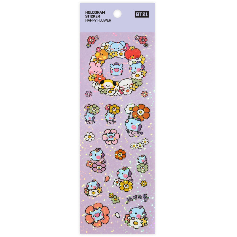 Monopoly x BT21 - Minini Hologram Sticker - Happy Flower