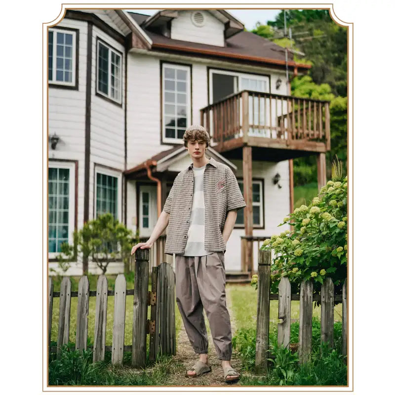 WVProject x Anne of Green Gables - Checkered Short Sleeve Shirt - WVProject - Shirts - Harumio