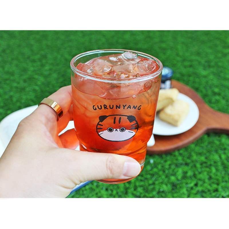 Molang - Gurunyan Face Double Glass Cup - Molang - Glass Cup - Harumio
