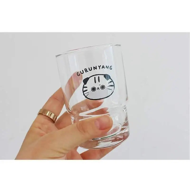 Molang - Gurunyan Face Double Glass Cup - Molang - Glass Cup - Harumio