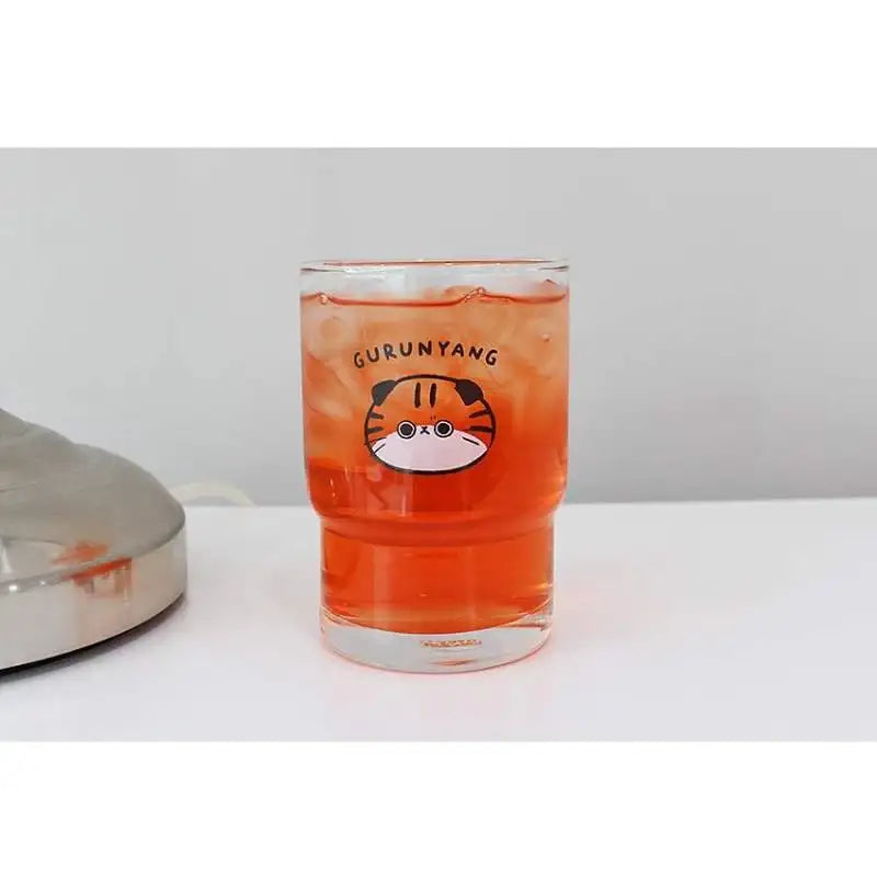 Molang - Gurunyan Face Double Glass Cup - Molang - Glass Cup - Harumio