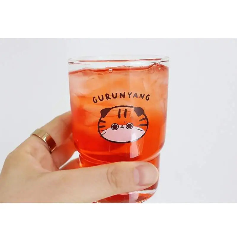 Molang - Gurunyan Face Double Glass Cup - Molang - Glass Cup - Harumio