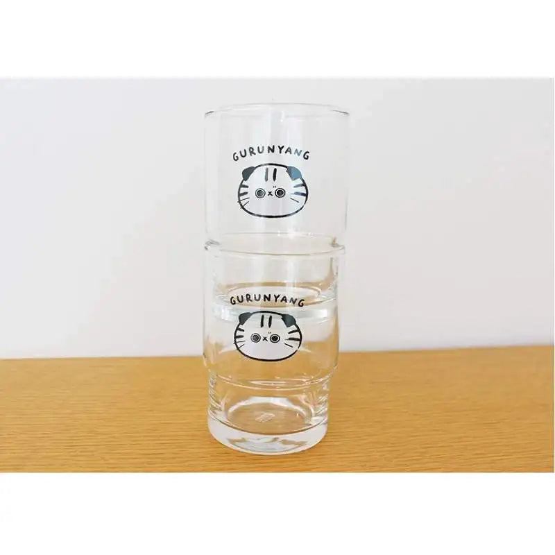 Molang - Gurunyan Face Double Glass Cup - Molang - Glass Cup - Harumio