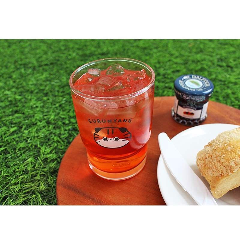 Molang - Gurunyan Face Double Glass Cup - Molang - Glass Cup - Harumio