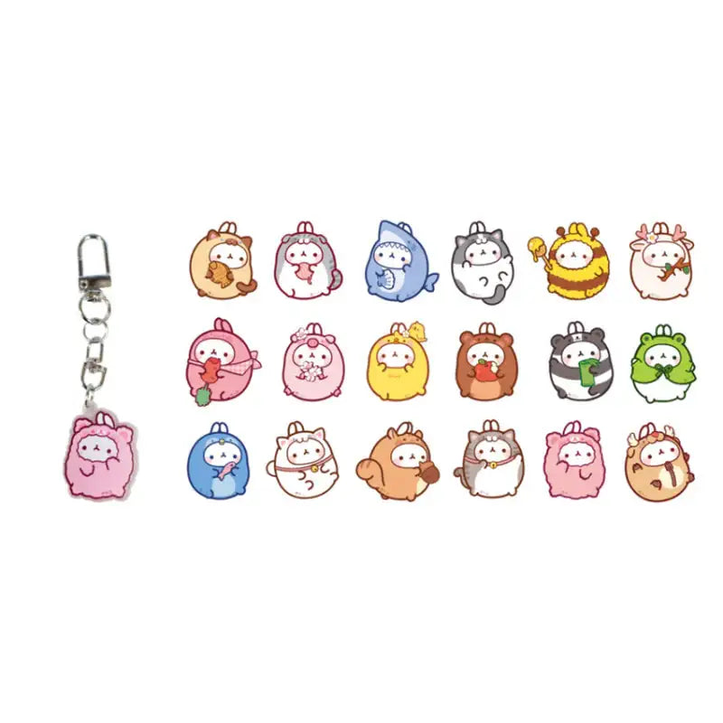 Molang - Juicy Caramel Strawberry Flavor With Keyring - Molang - Candy - Harumio