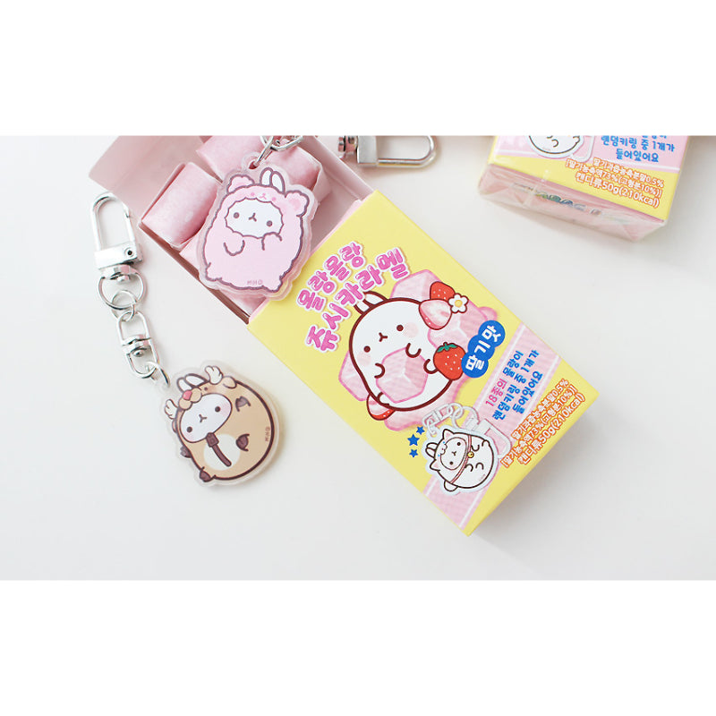 Molang - Juicy Caramel Strawberry Flavor With Keyring