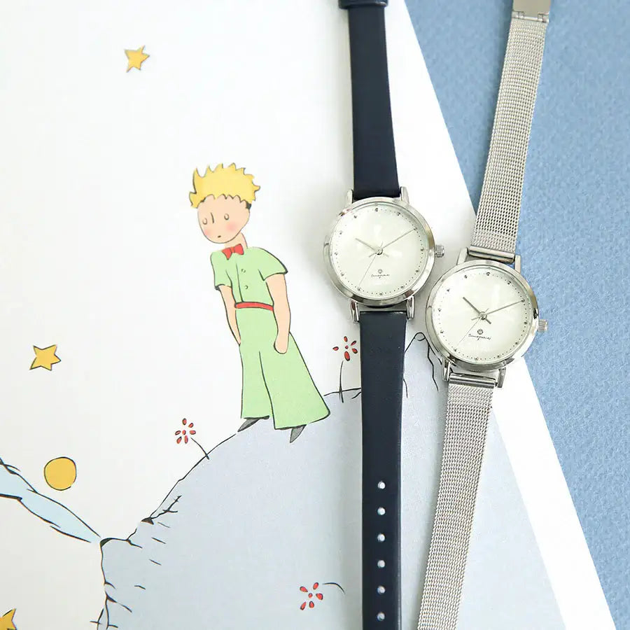 Le Petit Prince x OST - Le Petit Prince and Planet Navy Luminous Leather Watch - OST - Watches - Harumio