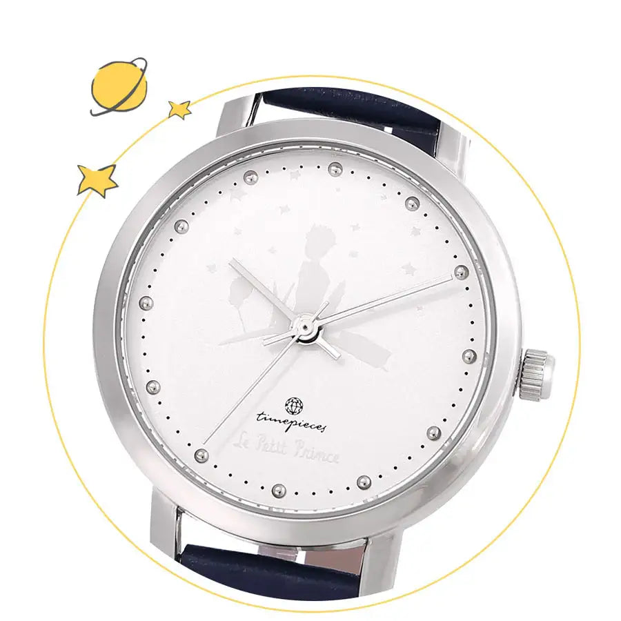 Le Petit Prince x OST - Le Petit Prince and Planet Navy Luminous Leather Watch - OST - Watches - Harumio