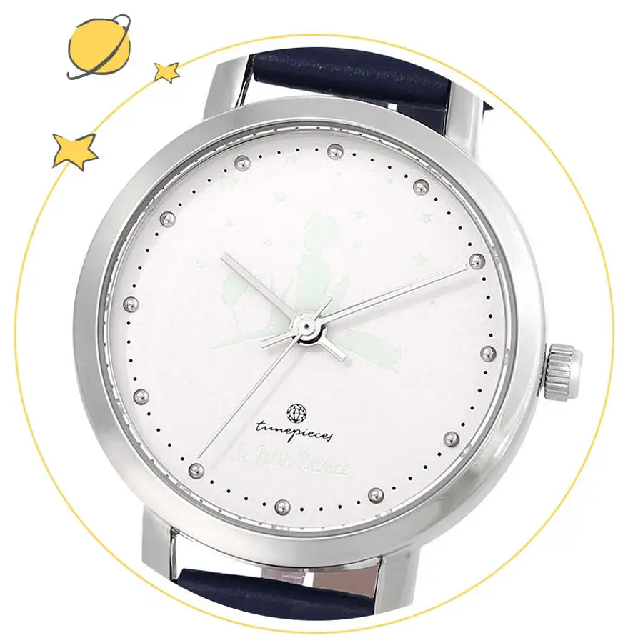 Le Petit Prince x OST - Le Petit Prince and Planet Navy Luminous Leather Watch - OST - Watches - Harumio