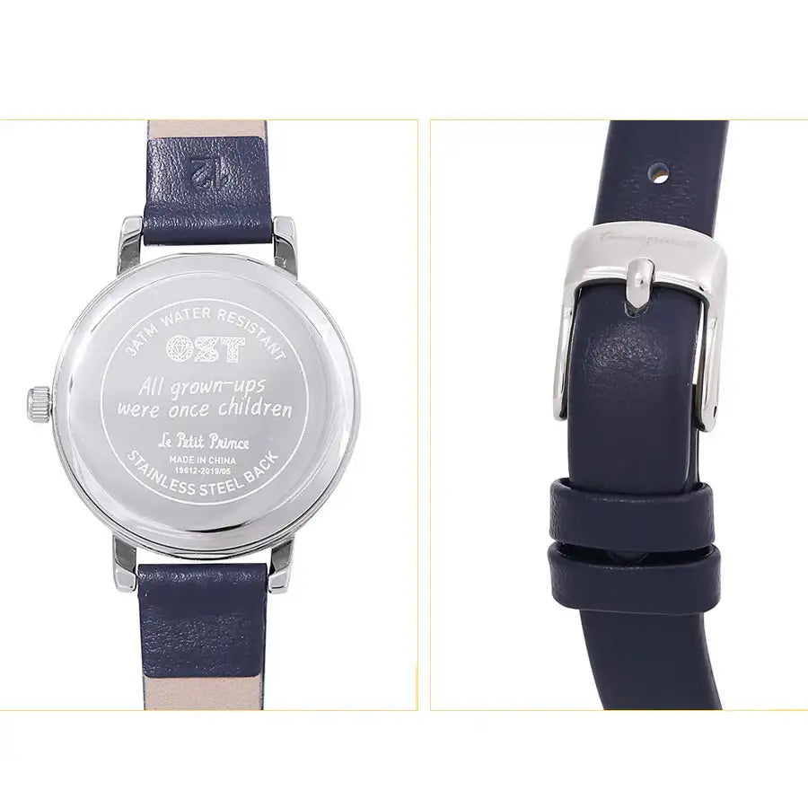 Le Petit Prince x OST - Le Petit Prince and Planet Navy Luminous Leather Watch - OST - Watches - Harumio