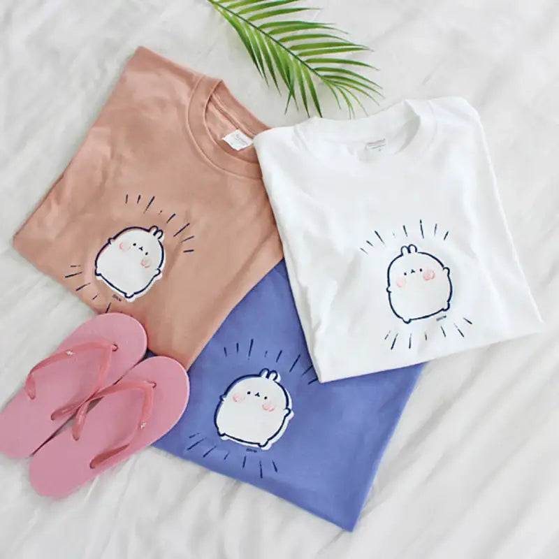 Molang - Simple Oversize Short Sleeve Tee - Molang - T-Shirt - Harumio